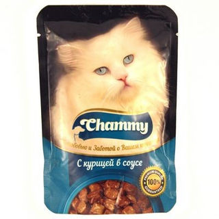Корм для кошек Chammy с курицей в соусе 85г.